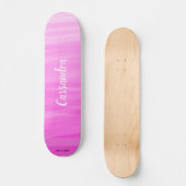 Personalisieren Sie den Namen Pink Ombre Unique Gi Skateboard (Vorderseite)