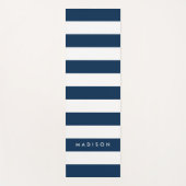 Personalisieren Sie den Namen Preppy Navy Blue & W Yogamatte (Vorderseite)