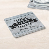 Personalisieren Sie den Namen Rustic Zuhause Sweet Rechteckiger Pappuntersetzer (angewinkelt)
