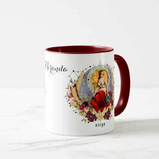 Personalisieren Sie den Namen Virgo Custom Geburts Tasse (VorderseiteRechts)