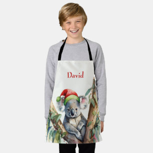 Personalisieren Sie den Namen Weihnachten Koala in Schürze