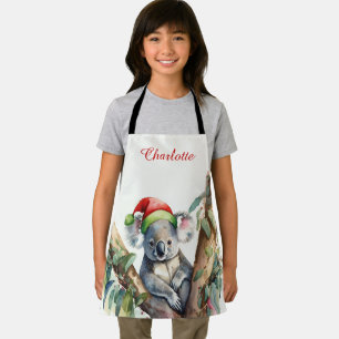 Personalisieren Sie den Namen Weihnachten Koala in Schürze