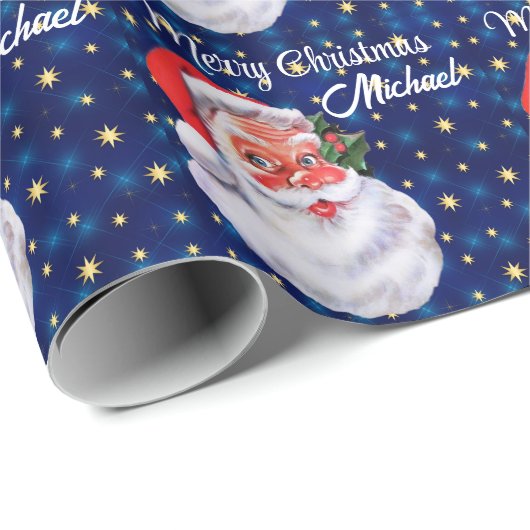 Personalisieren Sie den Namen Weihnachten Weihnach Geschenkpapier (Rolleneckpunkt)