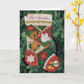 Personalisieren Sie den Namen Weihnachts-Strumpf u Karte (Gelbe Blume)