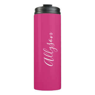 Personalisieren Sie den Namen White Script Vertika Thermosbecher