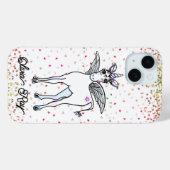 Personalisieren Sie den niedlichen Einhorn-Glitzer Case-Mate iPhone Hülle (Rückseite (Horizontal))