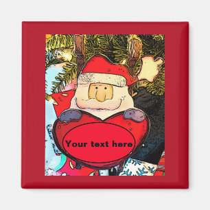 Personalisieren Sie den Niedlichen Santa Magnet
