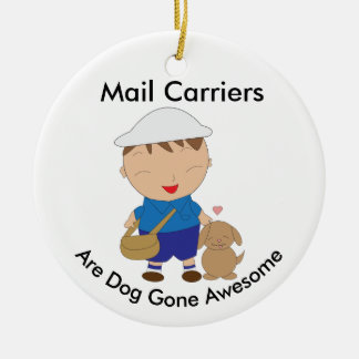 Personalisieren Sie den Postfacharbeiter Brown Dog Keramik Ornament