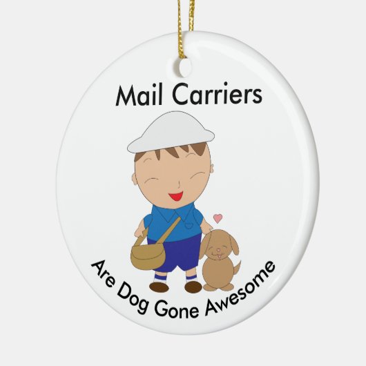 Personalisieren Sie den Postfacharbeiter Brown Dog Keramik Ornament (Links)