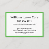 Personalisieren Sie den Rasenmähgarten 100 Visitenkarte (Rückseite)