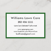 Personalisieren Sie den Rasenmähgarten 100 Visitenkarte (Rückseite)