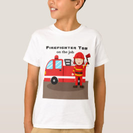 Personalisieren Sie den Red Fire Motor Feuerwehrma T-Shirt