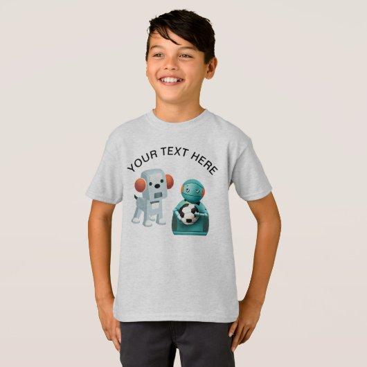 Personalisieren Sie den Robot Dog Sports Fußball T-Shirt (Vorne ganz)