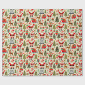 Personalisieren Sie den Santa Claus Rudolph Red No Geschenkpapier (Flach)