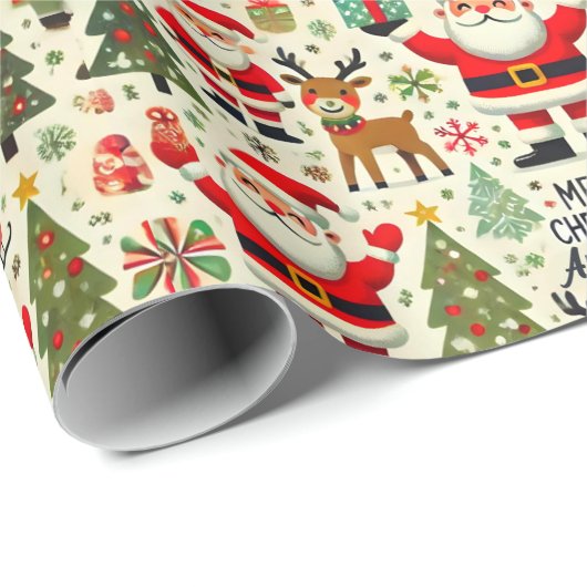 Personalisieren Sie den Santa Claus Rudolph Red No Geschenkpapier (Rolleneckpunkt)