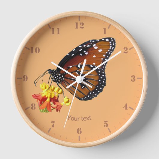 Personalisieren Sie den Schmetterling der Königin Uhr (Vorderseite)