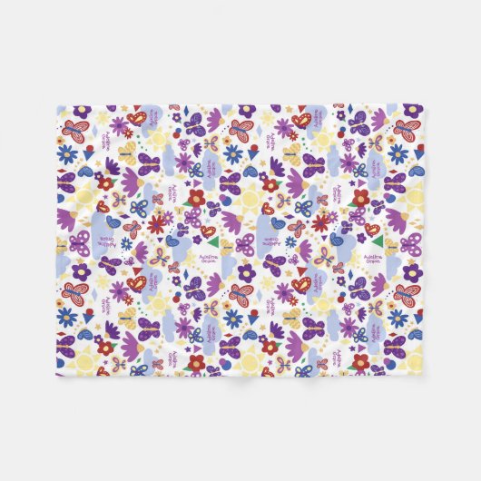 Personalisieren Sie den Schmetterlingsgarten-Spaß Fleecedecke (Vorderseite (Horizontal))