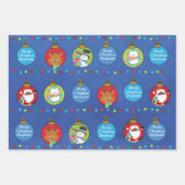 Personalisieren Sie den schwarzen Weihnachtsmann u Geschenkpapier Set (Vorderseite 2)