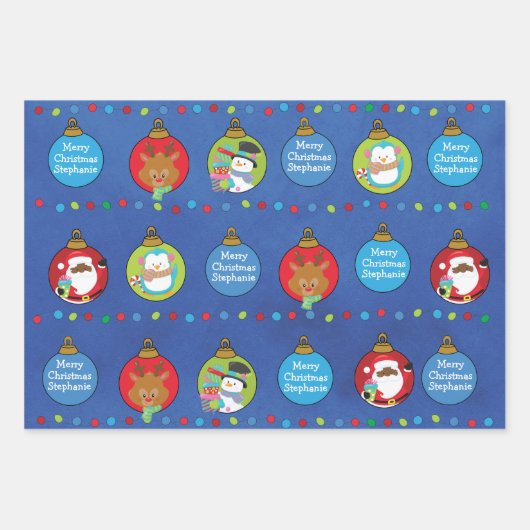 Personalisieren Sie den schwarzen Weihnachtsmann u Geschenkpapier Set (Vorderseite 2)