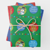 Personalisieren Sie den schwarzen Weihnachtsmann u Geschenkpapier Set (Beispiel)