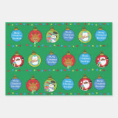 Personalisieren Sie den schwarzen Weihnachtsmann u Geschenkpapier Set (Vorderseite)