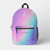 Personalisieren Sie den Skriptnamen, Bokeh Stars L Bedruckter Rucksack (Vorderseite)
