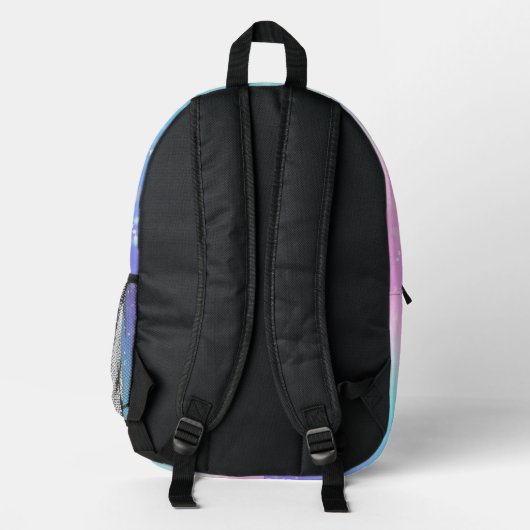 Personalisieren Sie den Skriptnamen, Bokeh Stars L Bedruckter Rucksack (Rückseite)