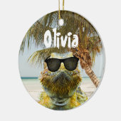 Personalisieren Sie den Sommerstrand Keramik Ornament (Links)