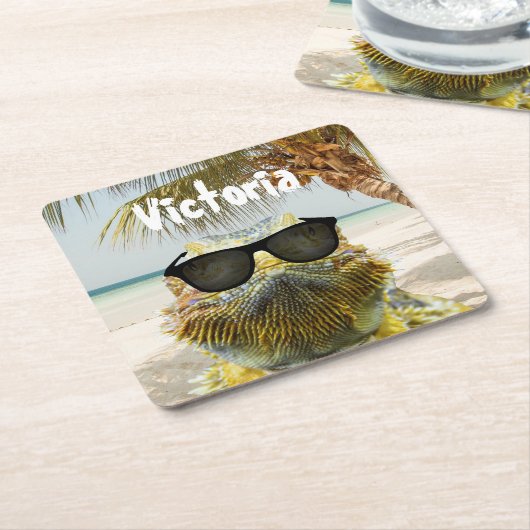 Personalisieren Sie den Sommerstrand Rechteckiger Pappuntersetzer (angewinkelt)