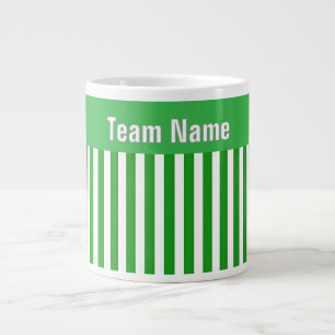 Personalisieren Sie den TEAM-NAMEN Grüne Streifen Jumbo-Tasse