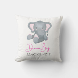 Personalisieren Sie den Traum Big Pink Gray Elepha Kissen