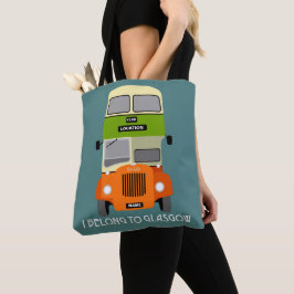 Personalisieren Sie den Vintagen Glasgow Doppeldec Tasche