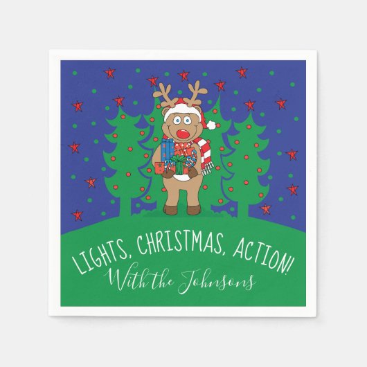 Personalisieren Sie den Weihnachtscocktail Napkins Serviette (Vorderseite)