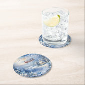 Personalisieren Sie den Weihnachtsmann der Heilige Runder Pappuntersetzer (Vor Ort)