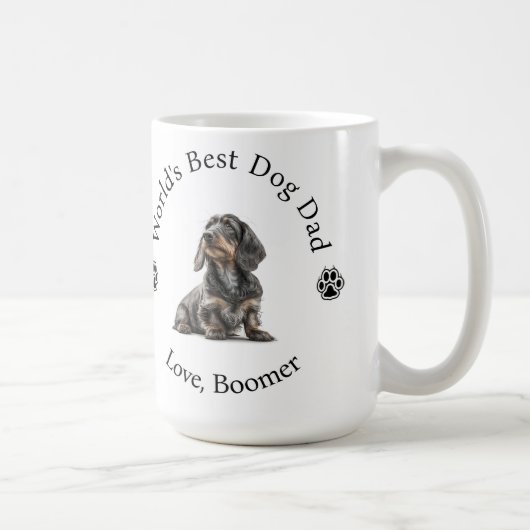 Personalisieren Sie den weltbesten Hund-Vater Kaffeetasse (Rechts)