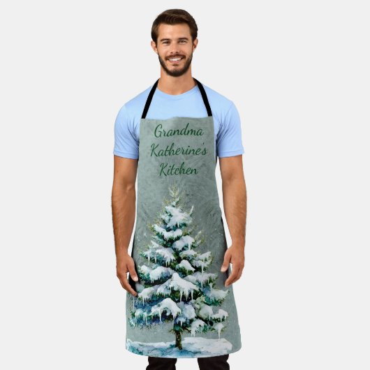 Personalisieren Sie den Winterschneebaum von Oma Schürze (Getragen)