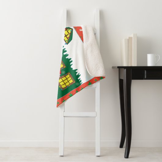 Personalisieren Sie "Der Weihnachtsmann kommt" Dec Sherpadecke (Beispiel)