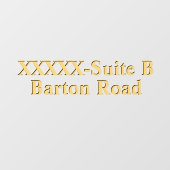 Personalisieren Sie die Adresse der Straße in der  Fensteraufkleber (Blatt)