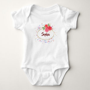 Personalisieren Sie die Baby Bodysuits, Glitzer Ro Strampler