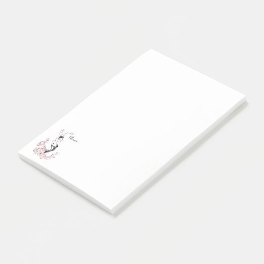 Personalisieren Sie die Ballerina Sketch in Rosa Post-it Klebezettel (angewinkelt)