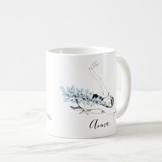 Personalisieren Sie die Ballerina Stretching in Bl Kaffeetasse (VorderseiteRechts)