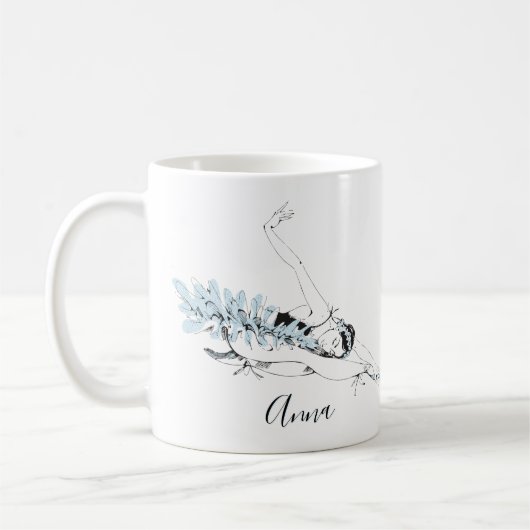 Personalisieren Sie die Ballerina Stretching in Bl Kaffeetasse (Links)
