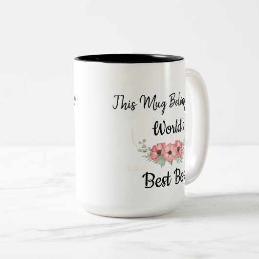 Personalisieren Sie die beste Boss-Tasse der Welt Zweifarbige Tasse (VorderseiteRechts)