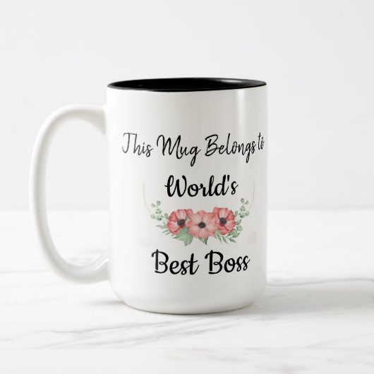 Personalisieren Sie die beste Boss-Tasse der Welt Zweifarbige Tasse (Links)
