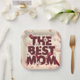 Personalisieren Sie die beste Mama   Muttertag Pappteller