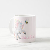 Personalisieren Sie die besten Freunde Rosa Blume Kaffeetasse (Vorderseite Links)