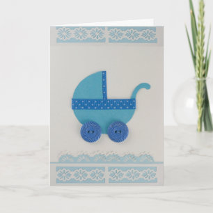 Personalisieren Sie die Blue Baby-Kutsche und Polk Karte