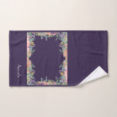 Personalisieren Sie die Blumengrenze im Lila Hinte Badhandtuch Set (Handtuch)