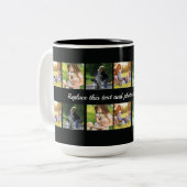 Personalisieren Sie die Collage und den Text des F Zweifarbige Tasse (Vorderseite Links)