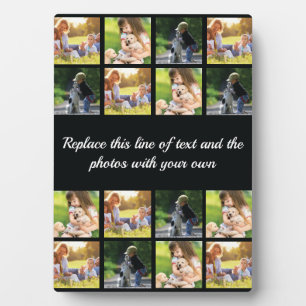 Personalisieren Sie die Collage und Textplakette d Fotoplatte